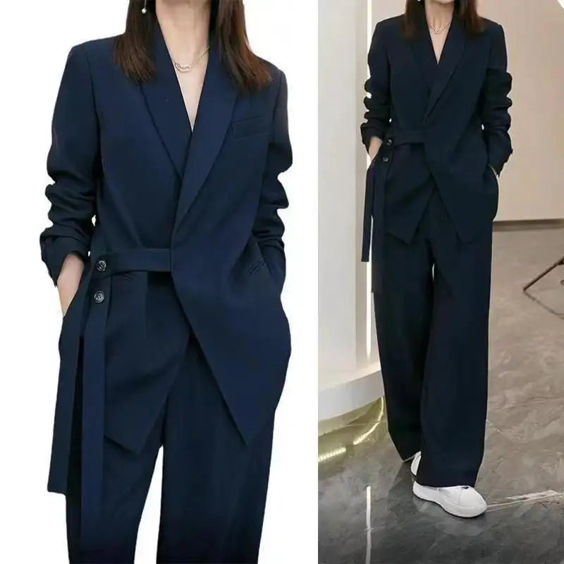 Matching Set Loose Blazers Wide Leg Pants