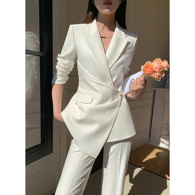 White Blazer & Pants Set