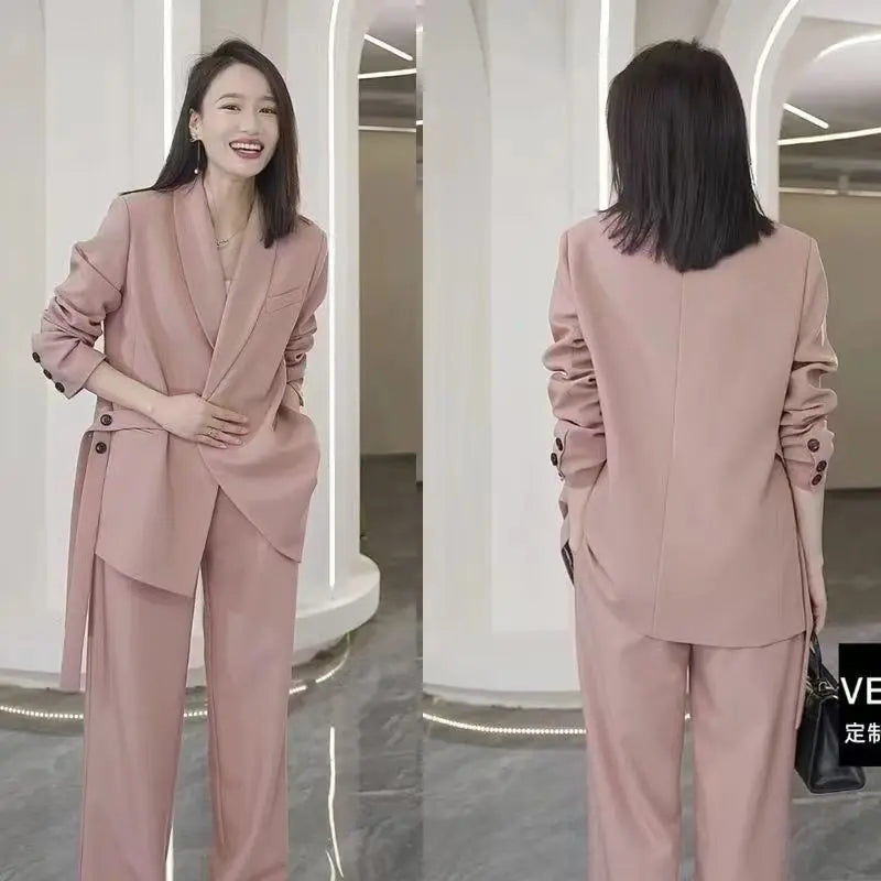 Matching Set Loose Blazers Wide Leg Pants