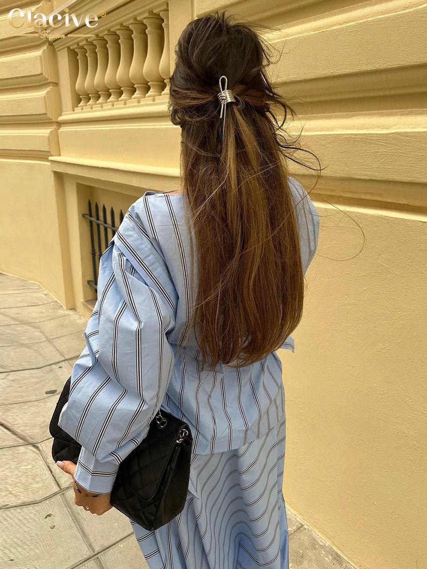 Blue Striped 2-Piece Set