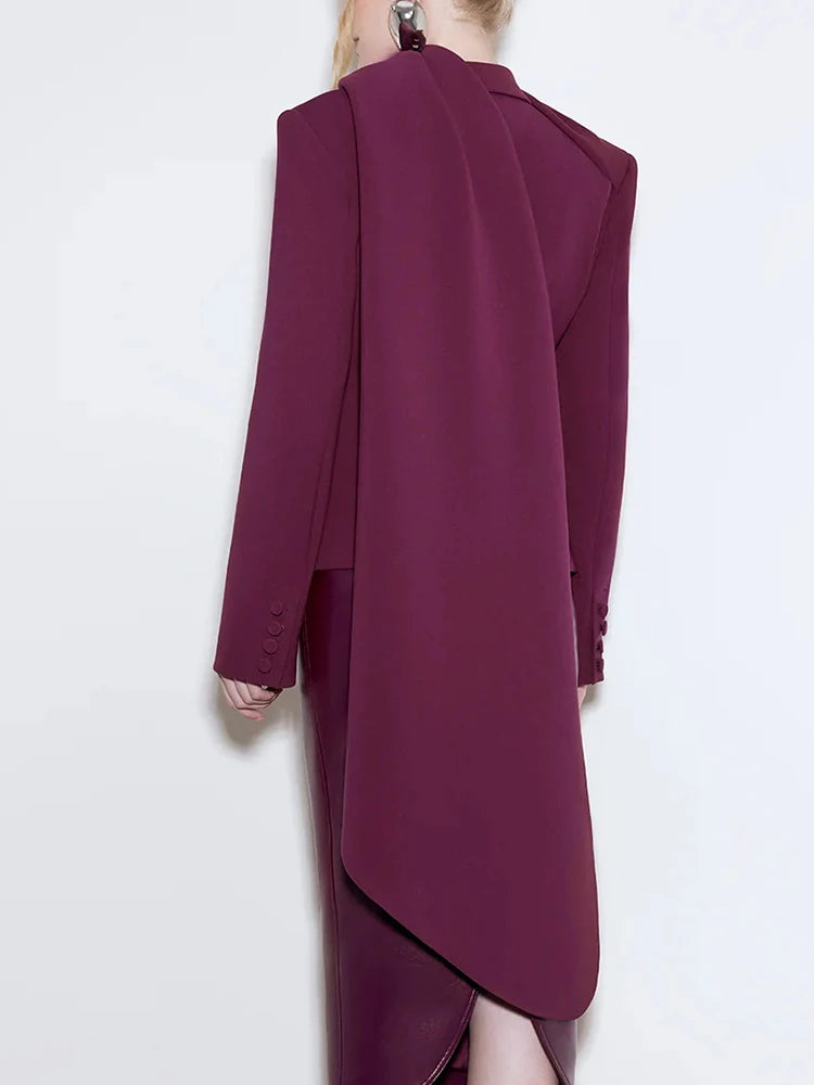 Burgundy Pocketed Blazer
