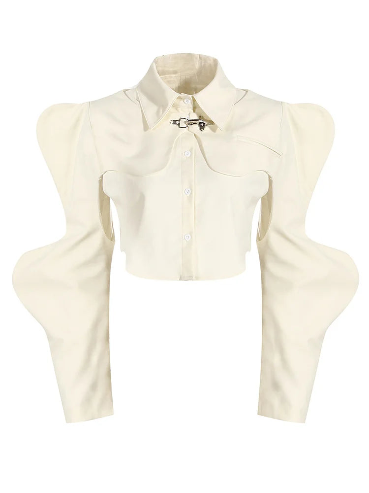 Shaped Irregular Short Blouse