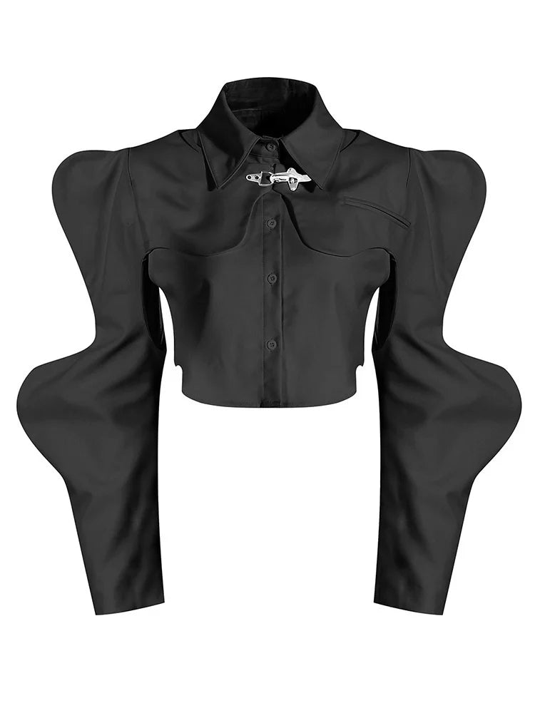 Shaped Irregular Short Blouse