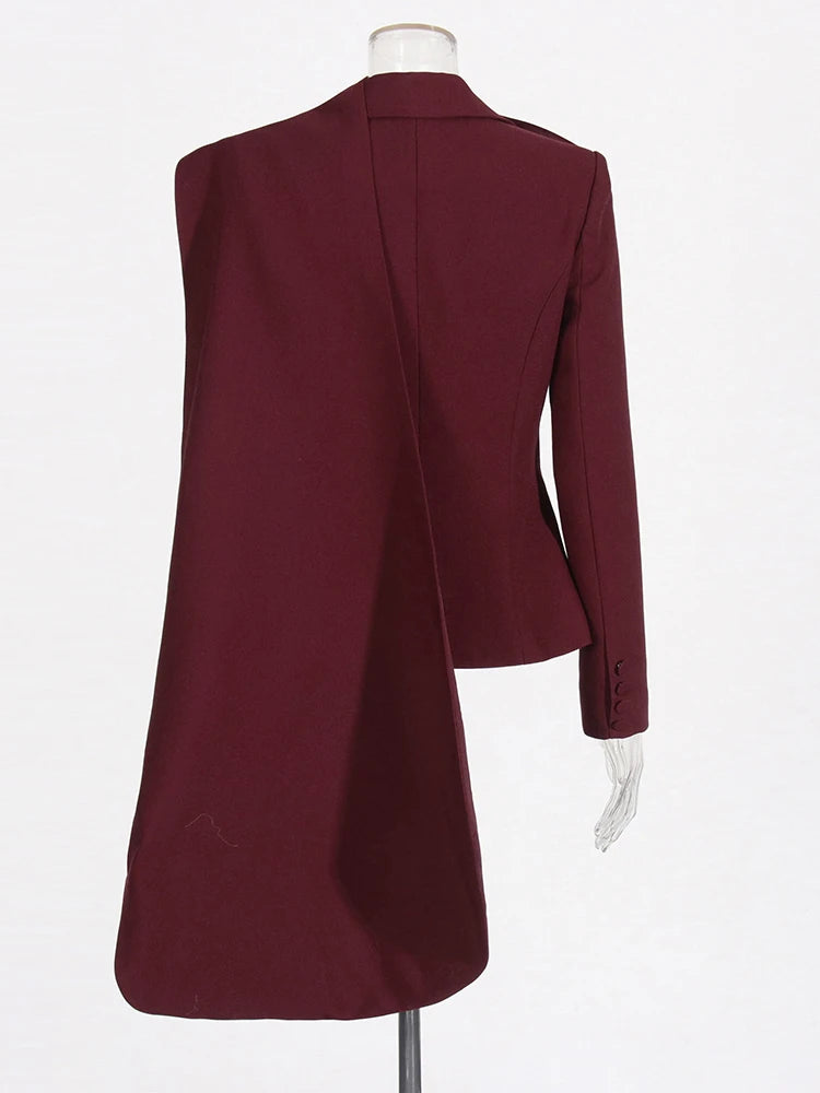 Burgundy Pocketed Blazer
