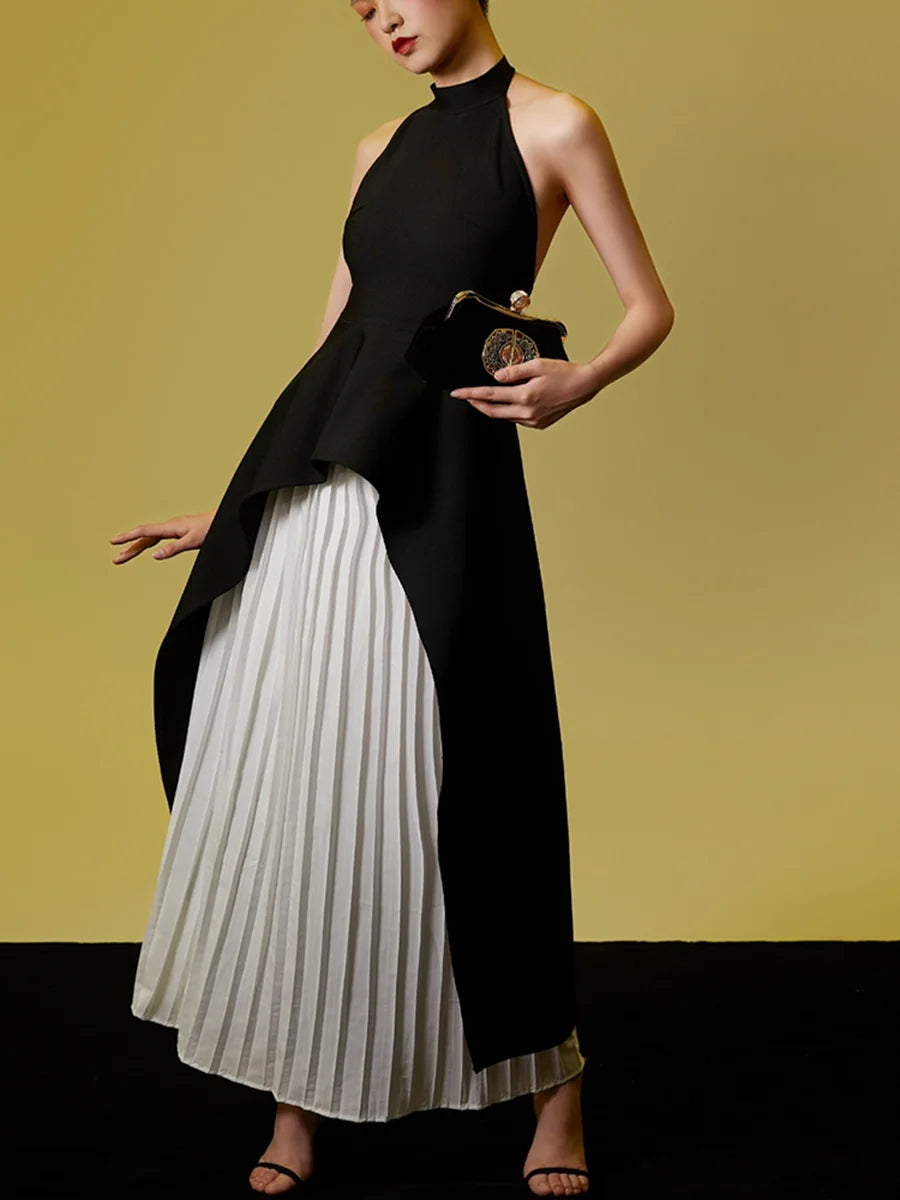 Black & White Pleated Set