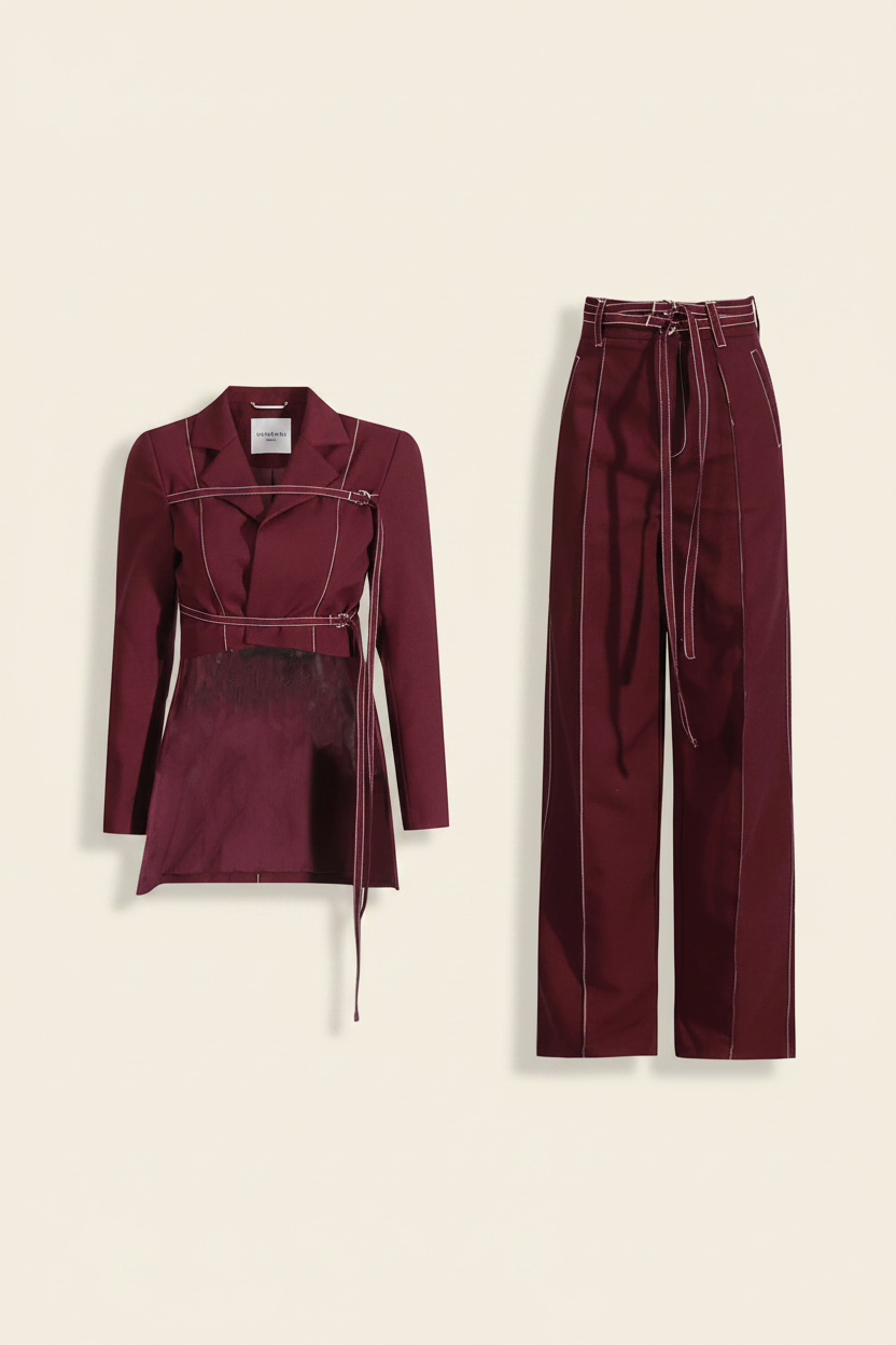 Women's 2-Piece Set — Beige Background